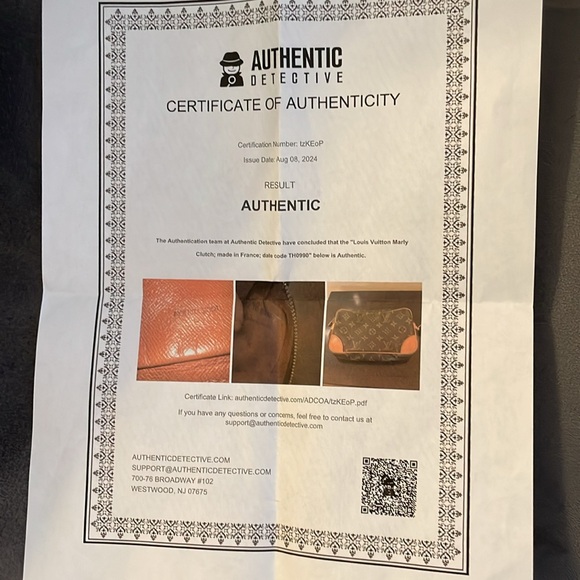 LOUIS VUITTON Marly Clutch Bag w/ COA, Dust Bag - Picture 14 of 14